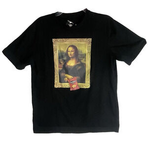 Doritos Mona Lisa Promo Black T Shirt Tee Size Medium Da Vinci Art S/S Crew RARE